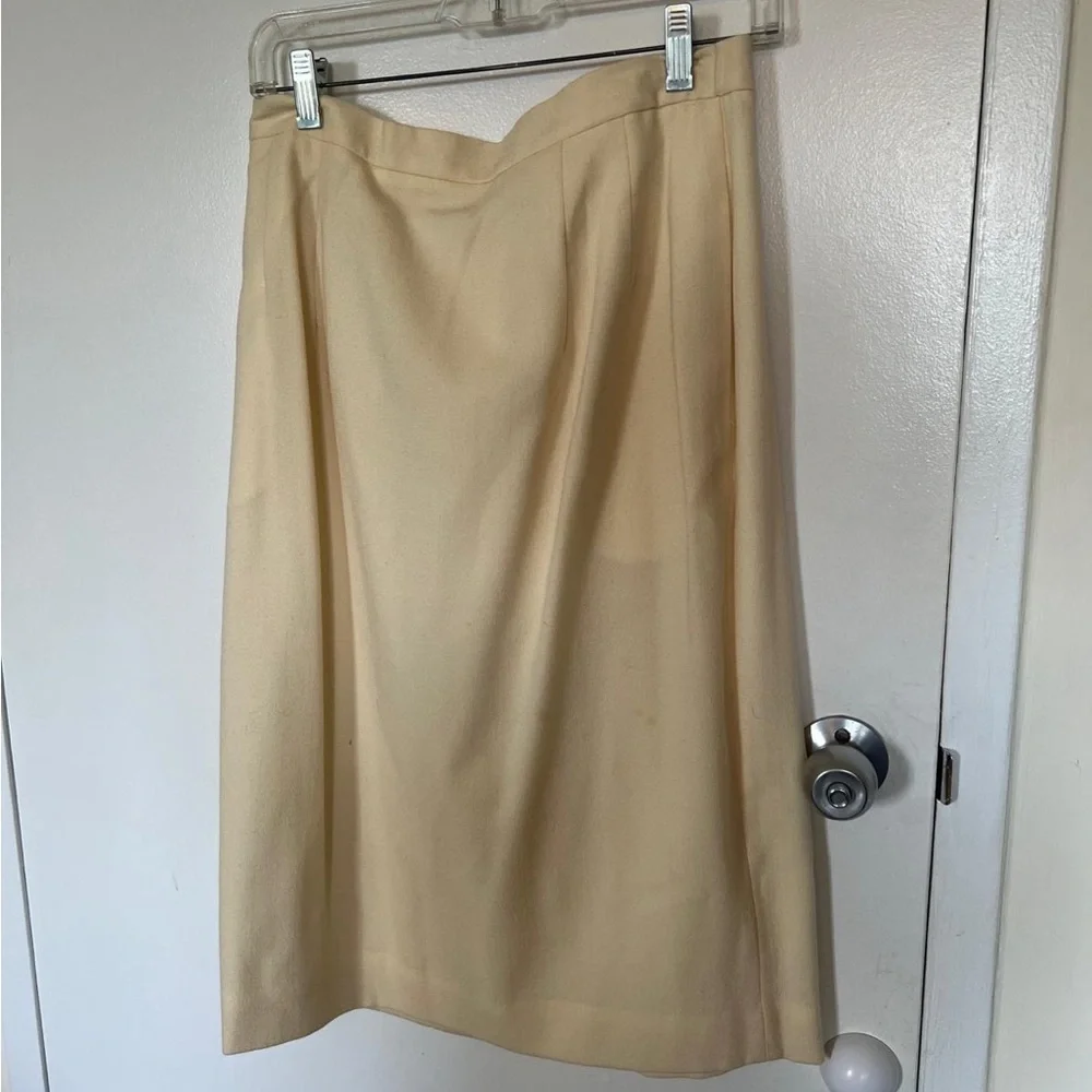 Dior Women's Cream Blazer with Skirt Gold Accents